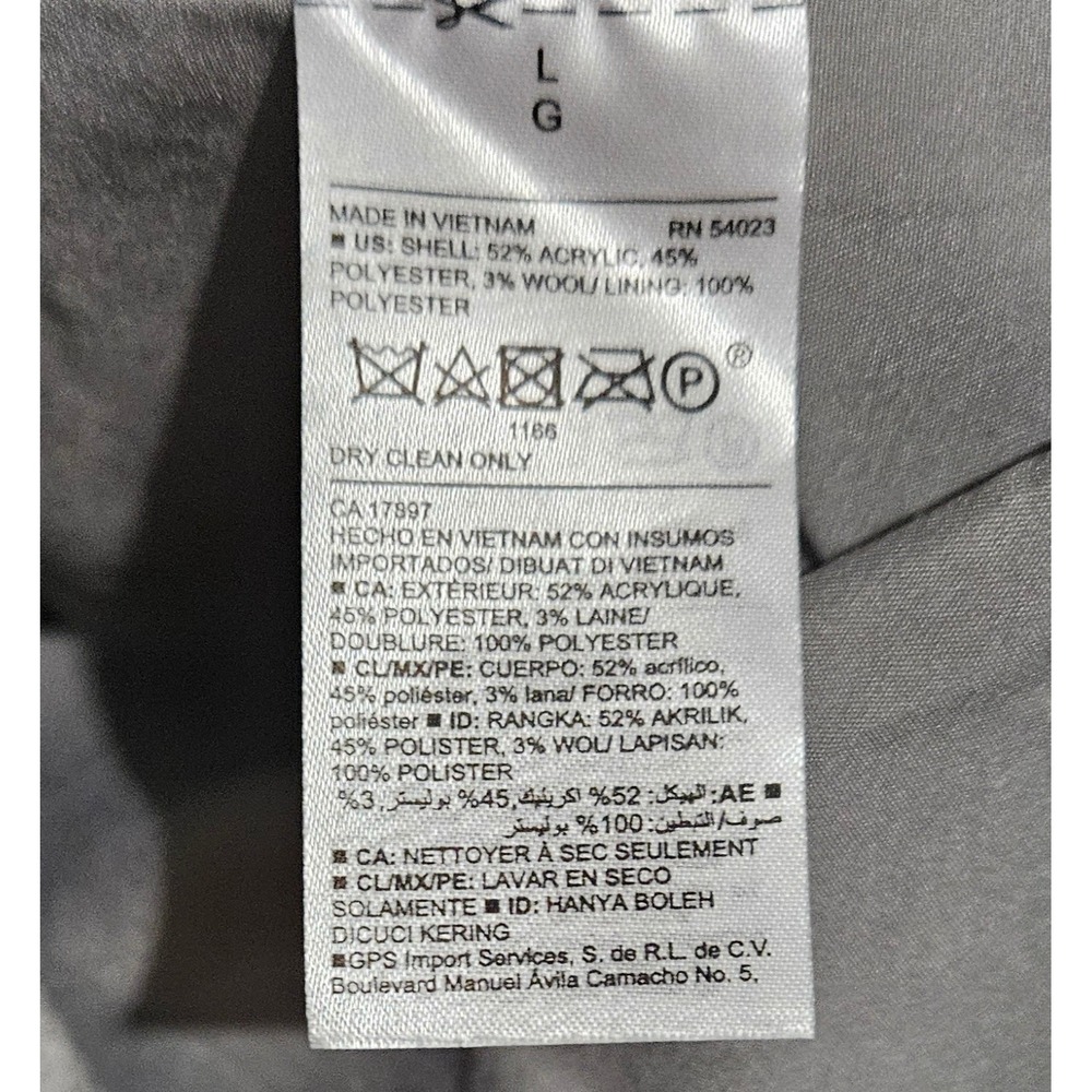 Old Navy Womens Gray Wool Blend Asymmetrical Zip Moto Coat Jacket Large Heather - Picture 6 of 8